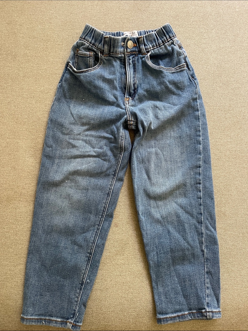 Zara Kids Elastic-Waist Blue Jeans